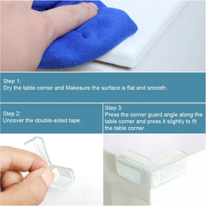 Plastic Table Desk Corner Edge Protectors Soft Safety Protection Guard 4 Pcs