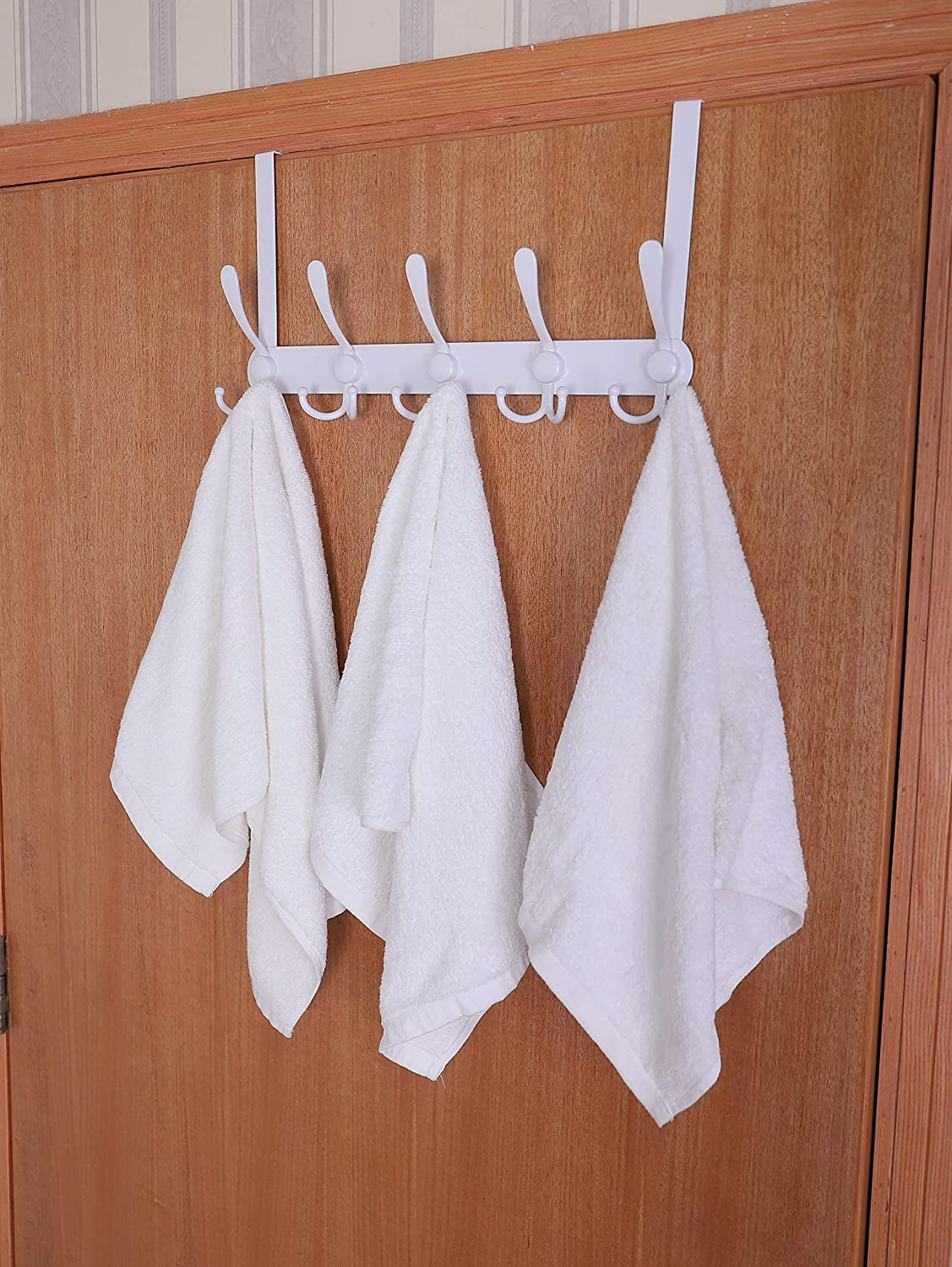 over the Door Hooks,Coat Rack for Hanging Clothes Hat Towel (Heavy Duty White 1Pcs)