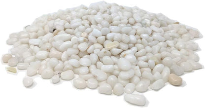 Natural Decorative Polished White Pebbles 3/8" Gravel Size (5-Lb Bag)