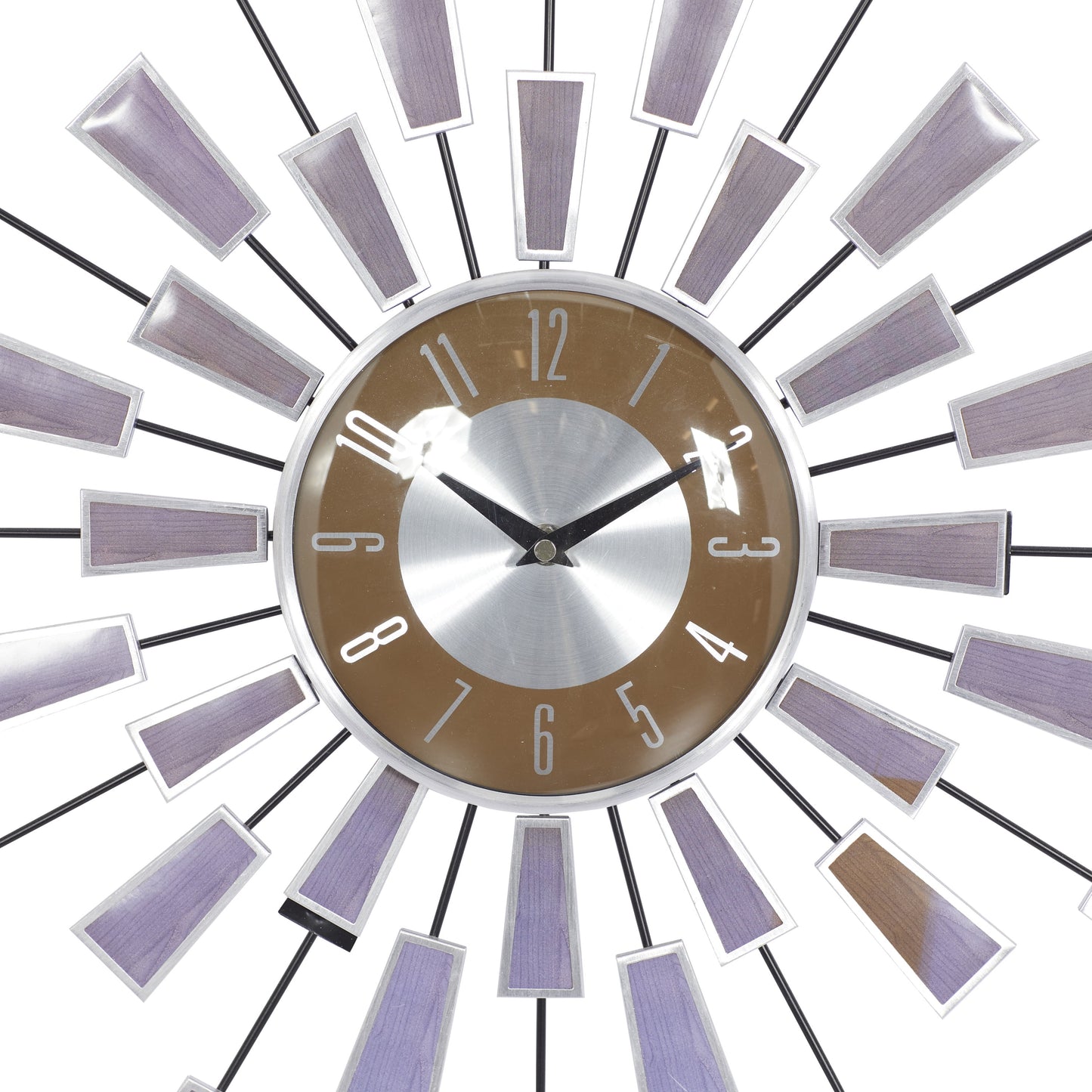 22" Brown Metal Starburst Wall Clock