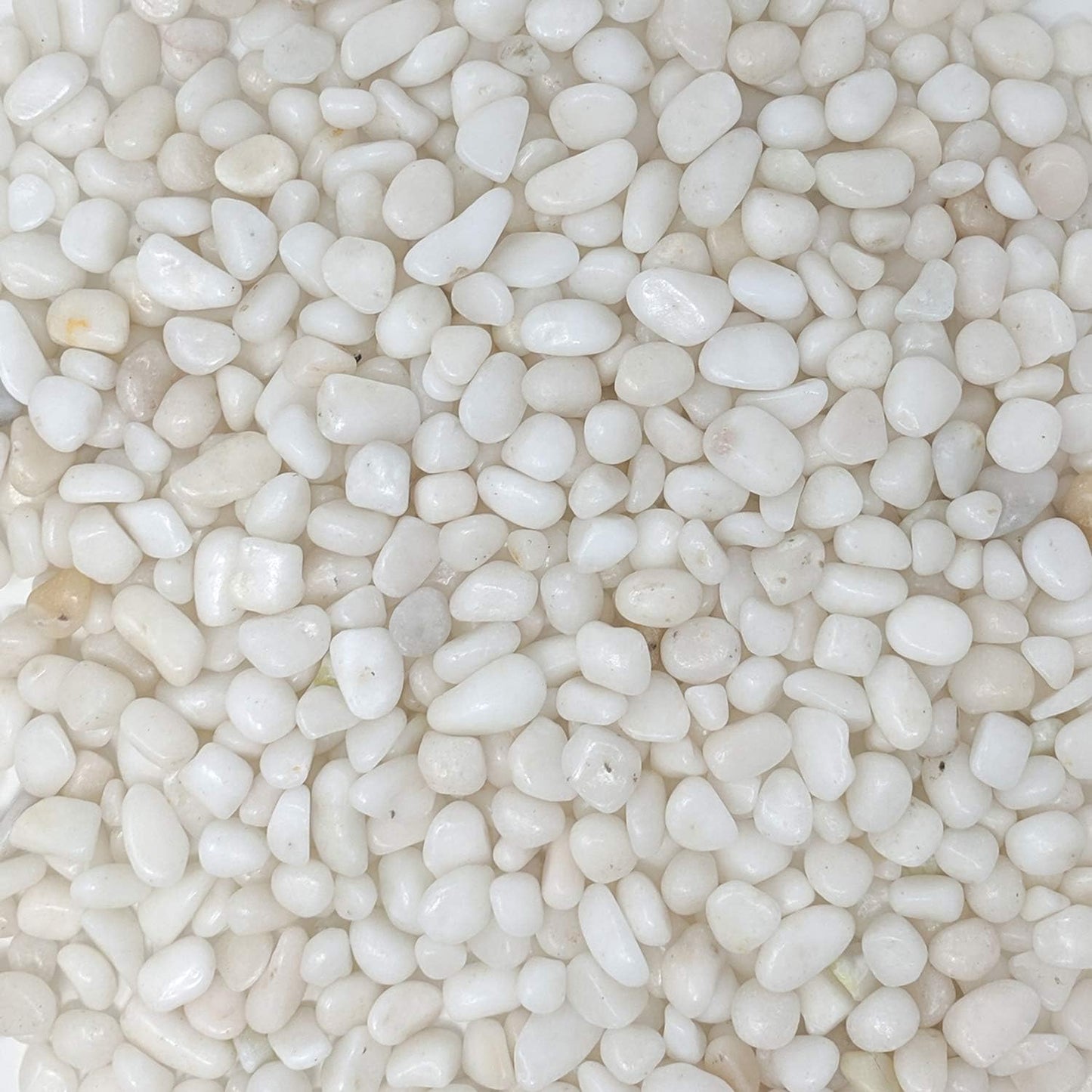 Natural Decorative Polished White Pebbles 3/8" Gravel Size (5-Lb Bag)