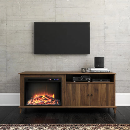 Farnsworth Fireplace TV Stand for Tvs up to 65", Walnut