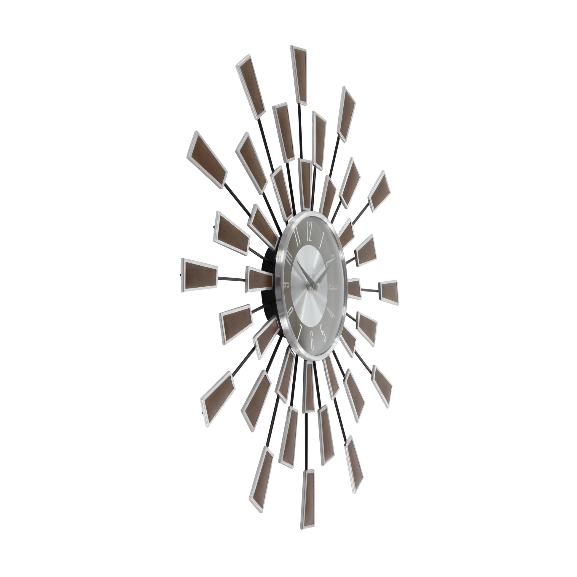 22" Brown Metal Starburst Wall Clock