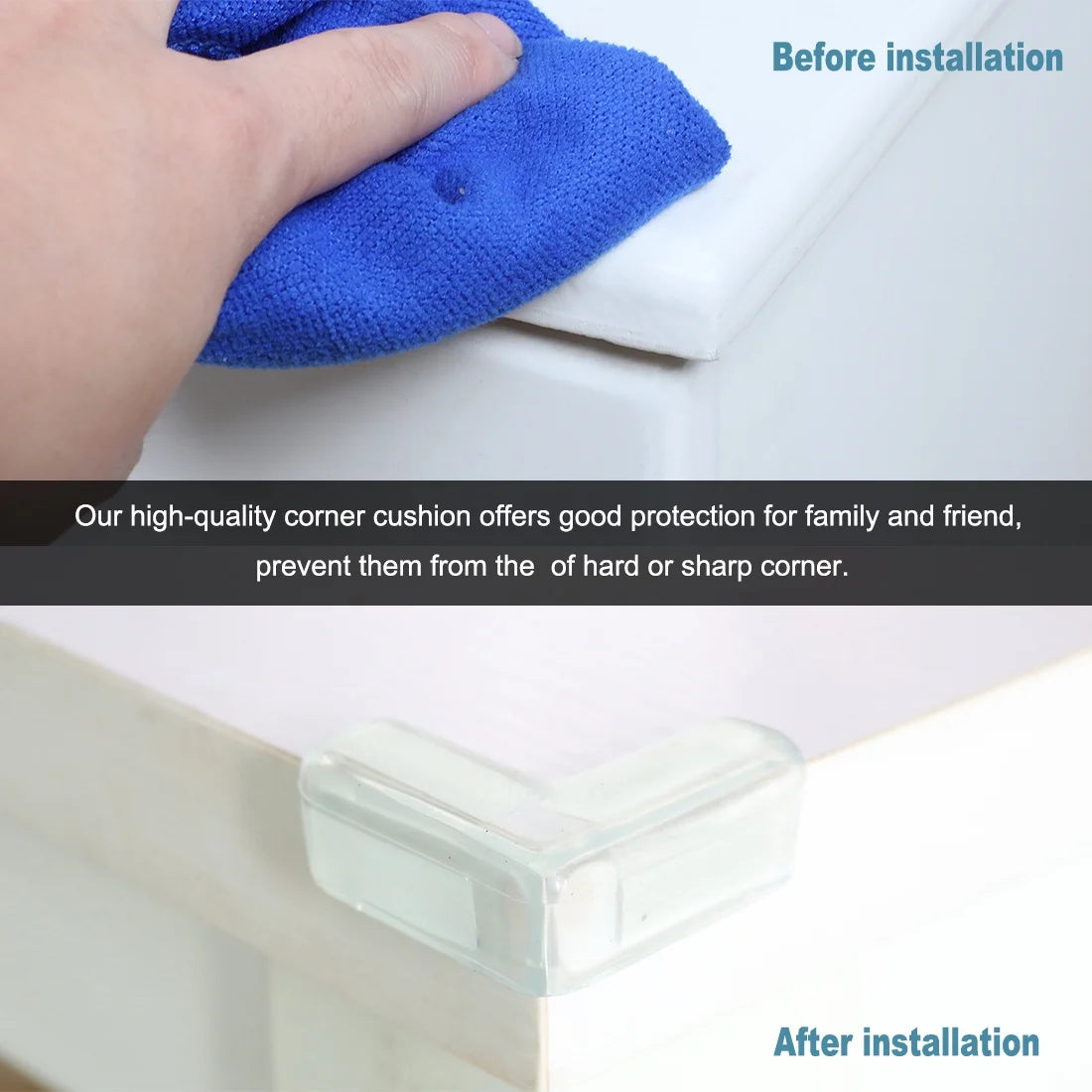 Plastic Table Desk Corner Edge Protectors Soft Safety Protection Guard 4 Pcs