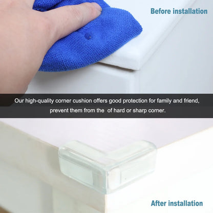 Plastic Table Desk Corner Edge Protectors Soft Safety Protection Guard 4 Pcs