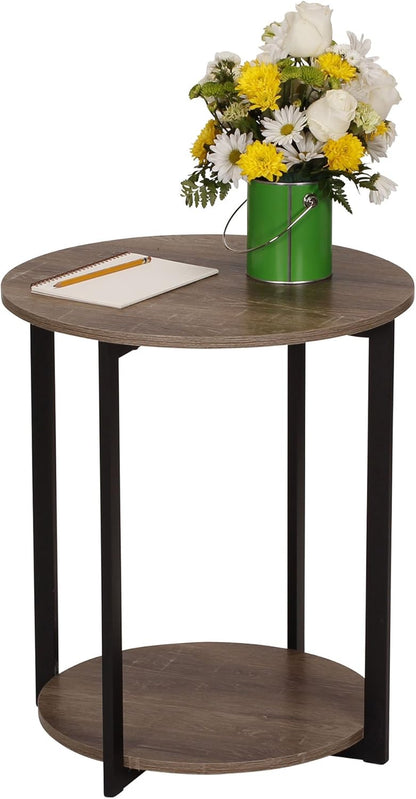 Wooden Side End Table with Storage Shelf | Ashwood