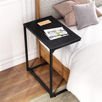 Black C Table, C Shaped End Table for Couch, Narrow Side Table for Living Room, Bedroom, Home Office, Dorm, Black Sofa Table