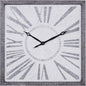 Metal Decorative Wall Clock Distressed Square Wall Clock for Home, Wall Clock for Room 25" X 2" X 25", Gray