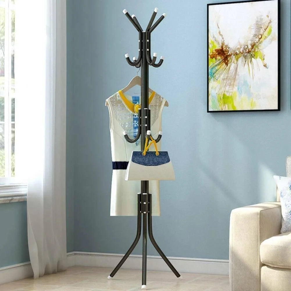 Coat Racks Hall Tree Hatrack Coat Rack Stand Metal Coat Hanger Tree with 8 Hooks for Hats Clothes Suits Handbags Umbrella in Entryway Hallway Bedroom Office Use