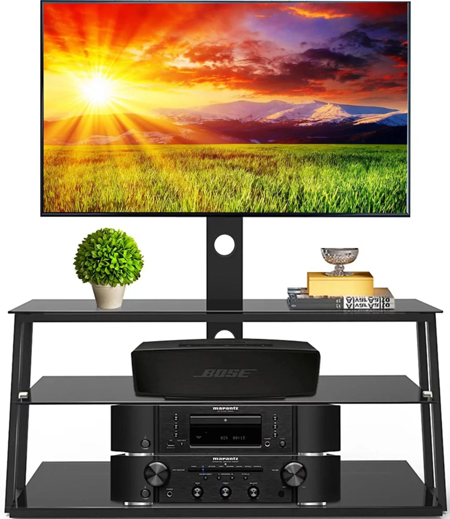 Swivel Floor TV Stand, Bedroom TV Stand with Mount for 32 to 65" TV