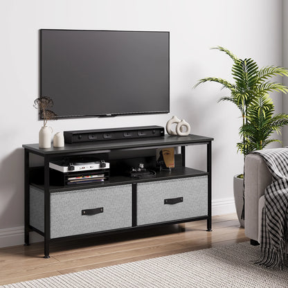 Dresser TV Stand 2-Drawers, 50 Inch TV Stand for Bedroom Small TV Stand Dresser with Shelves, TV & Media Console Table Furniture