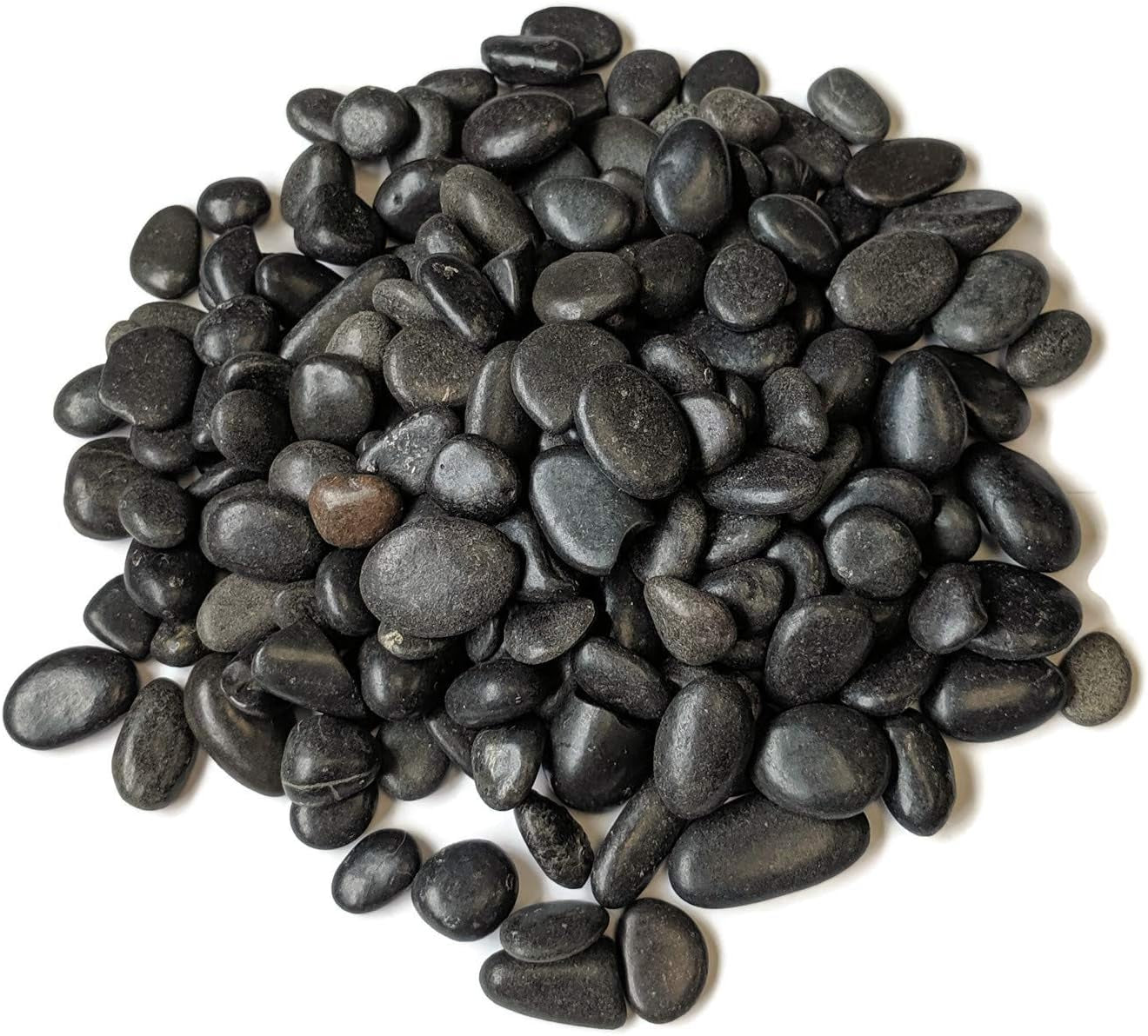 Natural Decorative Polished Black Pebbles 3/8" Gravel Size (10-Lb Bag)