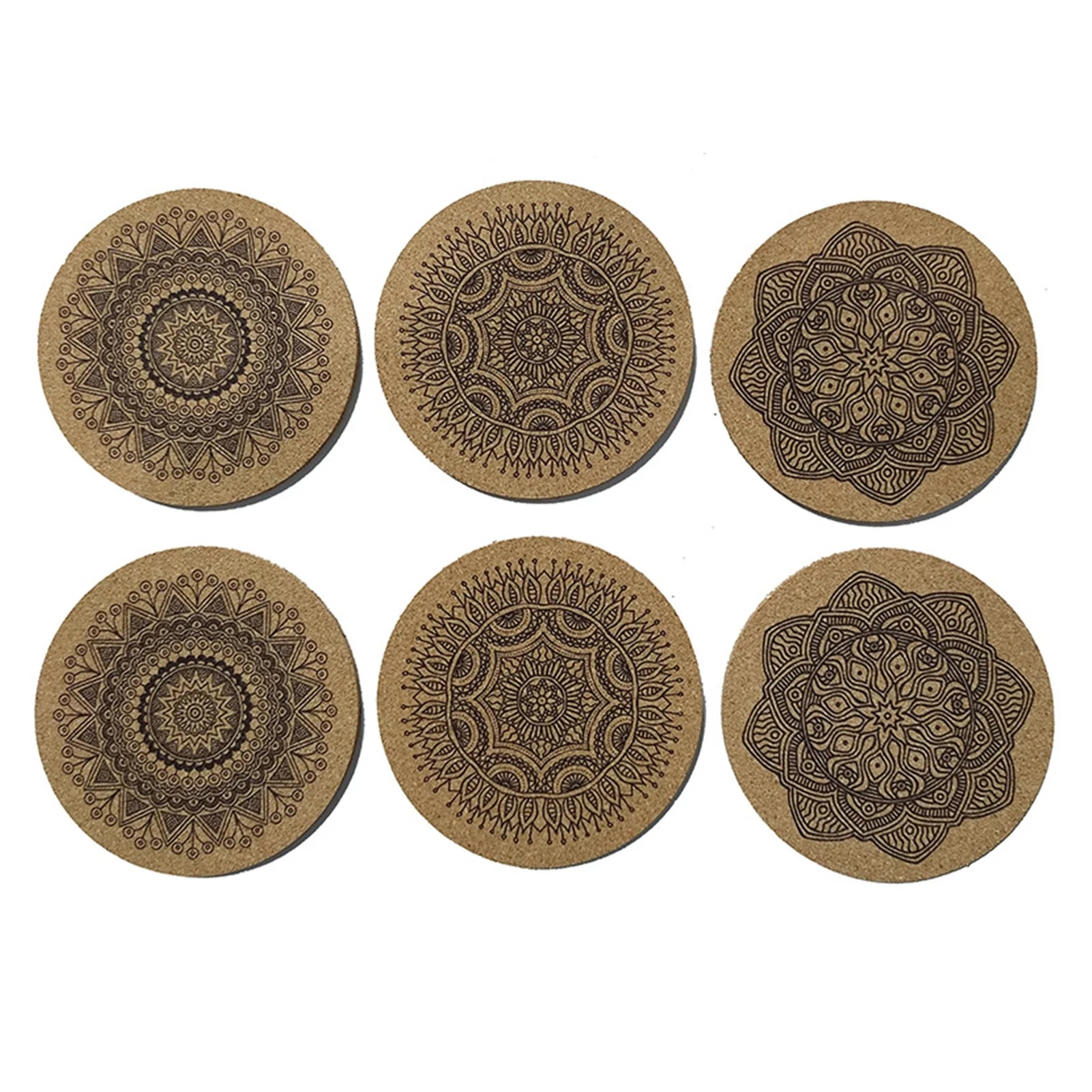 Cheers US 6Pcs/Set Cork Coasters for Drinks with Metal Holder round Drink Coaster Thick Absorbent Heat-Resistant Saucer - Used for Cold Hot Beverages Glasses Mugs Cups Plants Apartment Decor