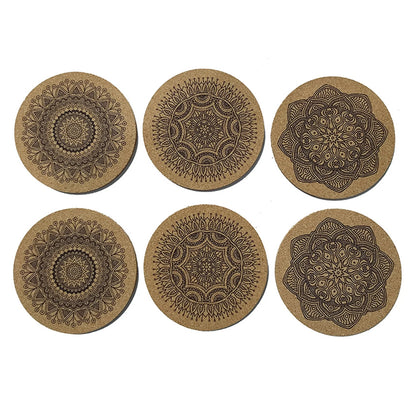 Cheers US 6Pcs/Set Cork Coasters for Drinks with Metal Holder round Drink Coaster Thick Absorbent Heat-Resistant Saucer - Used for Cold Hot Beverages Glasses Mugs Cups Plants Apartment Decor