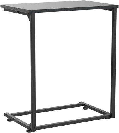 Black C Table, C Shaped End Table for Couch, Narrow Side Table for Living Room, Bedroom, Home Office, Dorm, Black Sofa Table