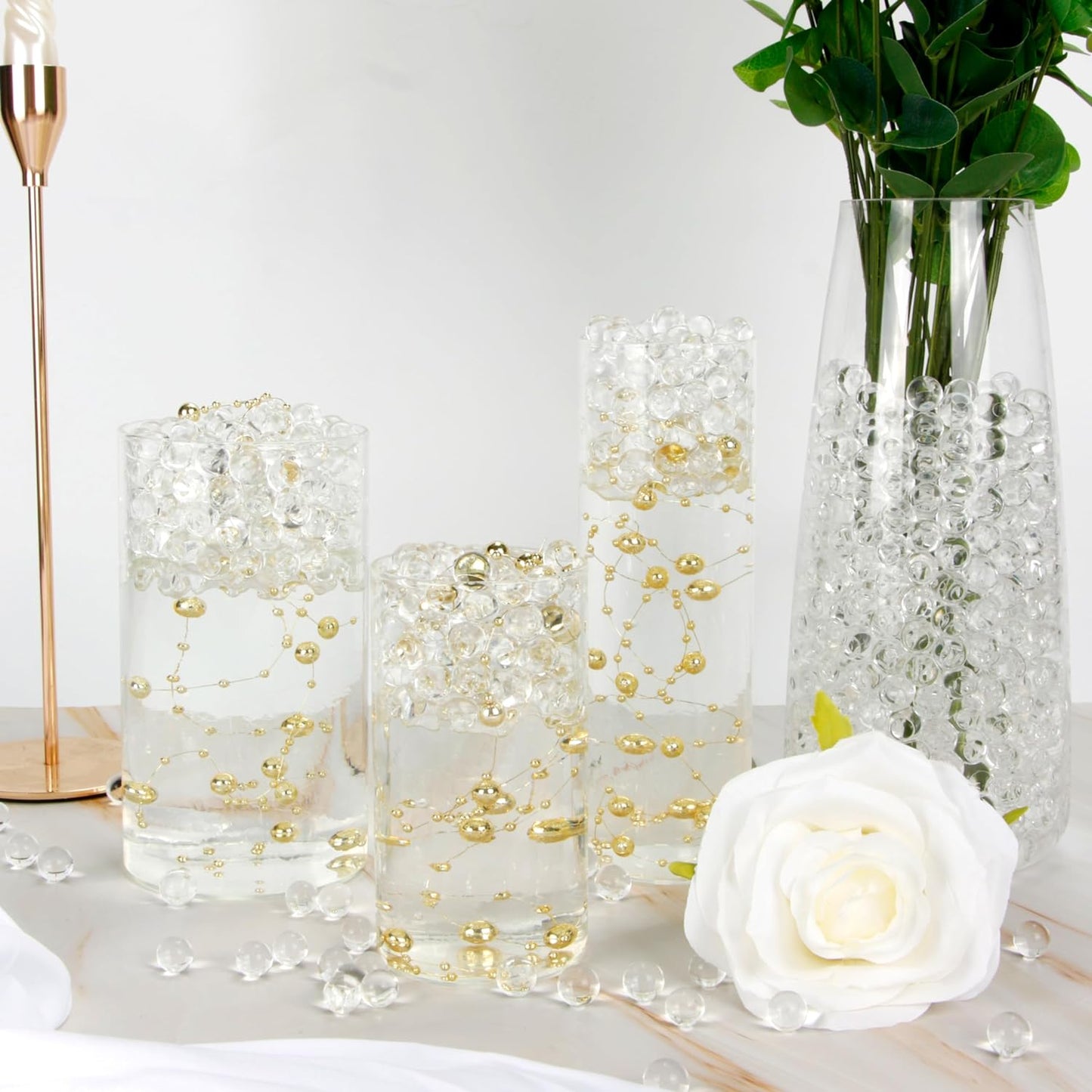 30000 Clear Water Beads,Transpatent Gel Jelly Beads,Vase Filler for Candle, Wedding Centerpiece, Floral Arrangement, Home Decorations