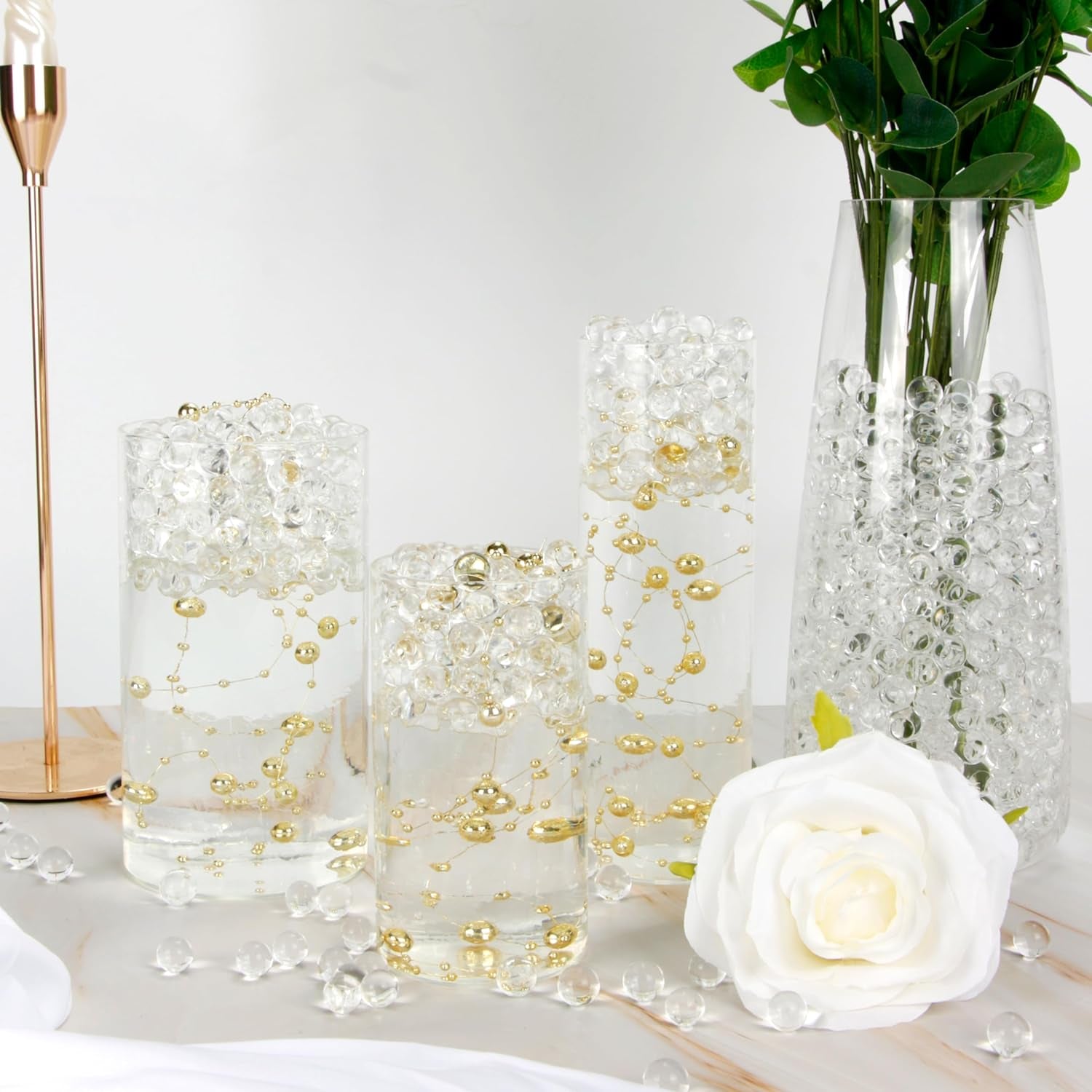 30000 Clear Water Beads,Transpatent Gel Jelly Beads,Vase Filler for Candle, Wedding Centerpiece, Floral Arrangement, Home Decorations