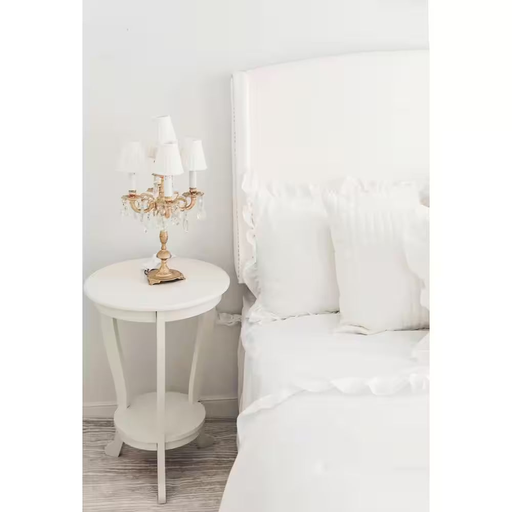 Mary Rustic White/Cream Side Table