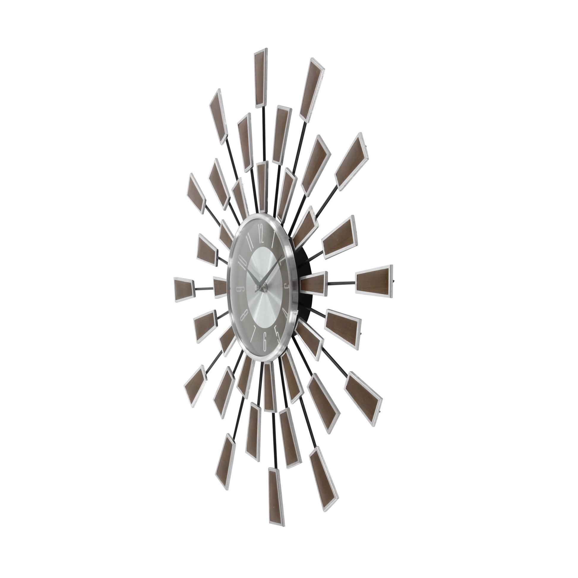 22" Brown Metal Starburst Wall Clock