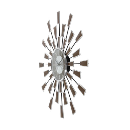 22" Brown Metal Starburst Wall Clock