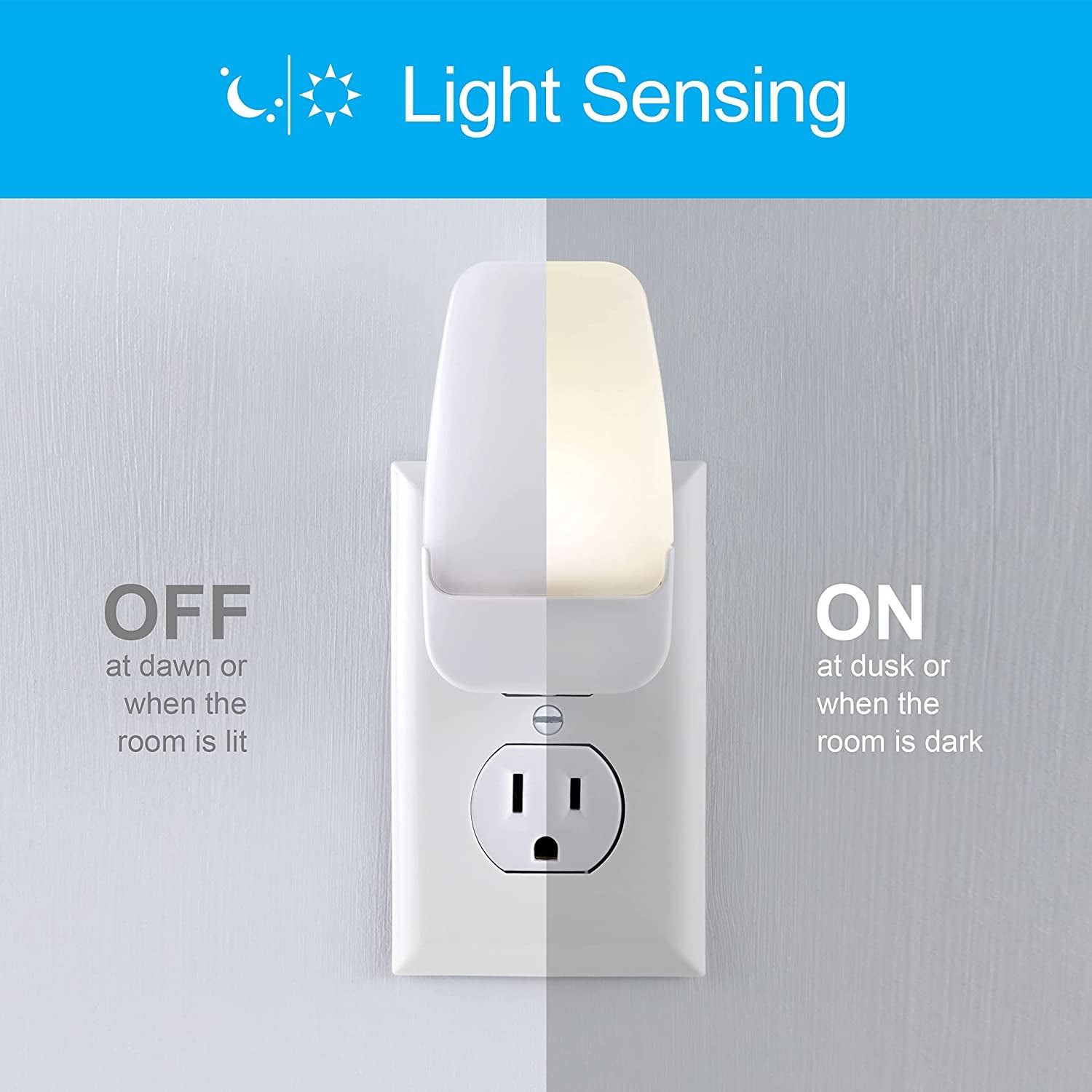 LED Night Light, Plug-In, Dusk to Dawn Sensor, Warm White, Ambient Lighting, Ideal Nightlight for Kids, Adults, Bedroom, Bathroom, Nursery, Hallway, Kitchen, 46478, 8 Pack