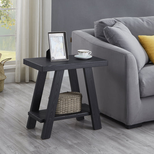 Athens Contemporary Wood Shelf Side Table