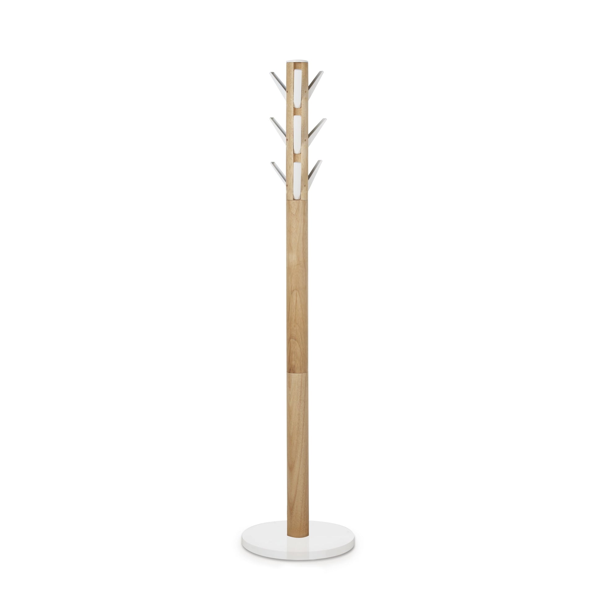 Flapper Coat Rack Entryway 9 Hook White/Natural