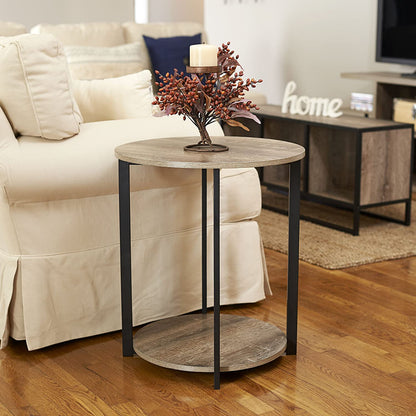 Wooden Side End Table with Storage Shelf | Ashwood