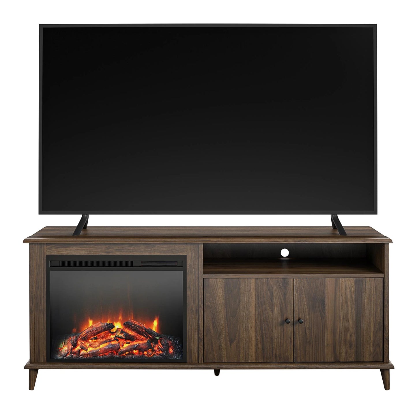 Farnsworth Fireplace TV Stand for Tvs up to 65", Walnut