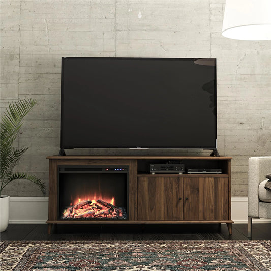 Farnsworth Fireplace TV Stand for Tvs up to 65", Walnut