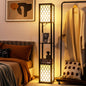 Modern Shelf Freestanding Floor Lamp with Double Lamp Pull Chain and Foot Switch