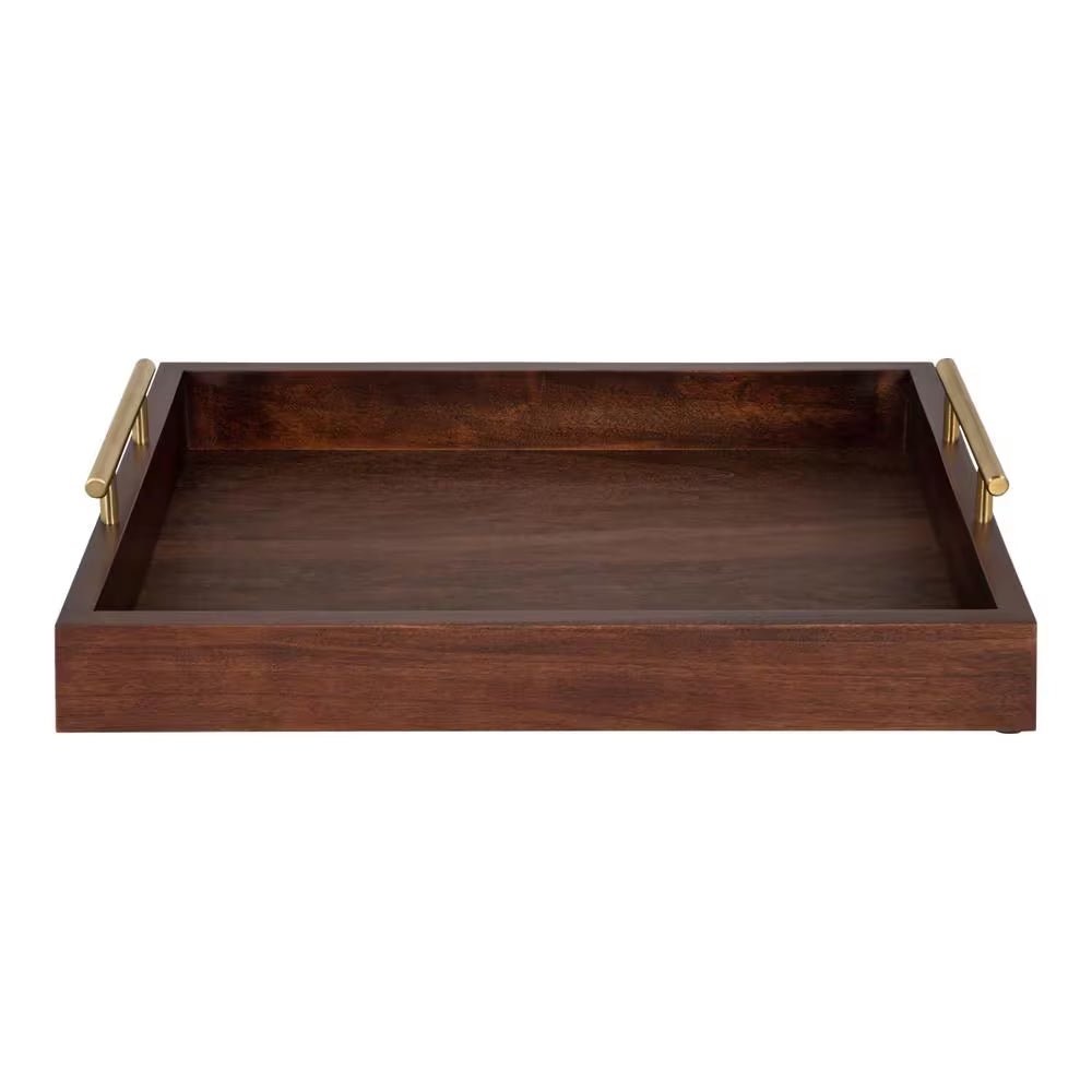 Lipton 16 In. X 12 In. Walnut Brown Rectangle Decorative Tray