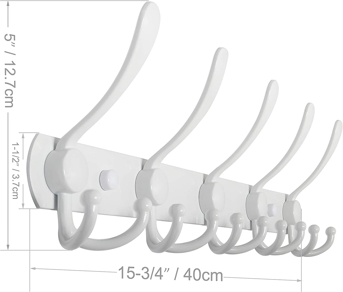 Coat Rack Wall Mount,Coat Hooks Wall Mount,Coat Hanger Wall,Hook Rack,Wall Coat Rack with Hooks for Hanging Coats,Jacket,Clothes,White