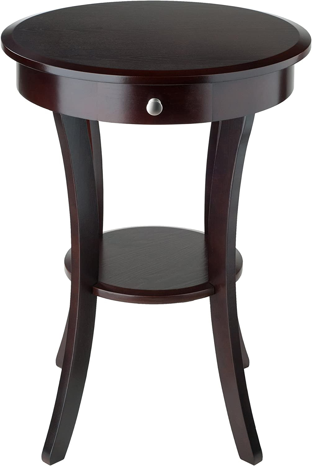 Wood Sasha Accent Table, Cappuccino(Color May Slightly Vary), 20 in X 20 in X 27 In