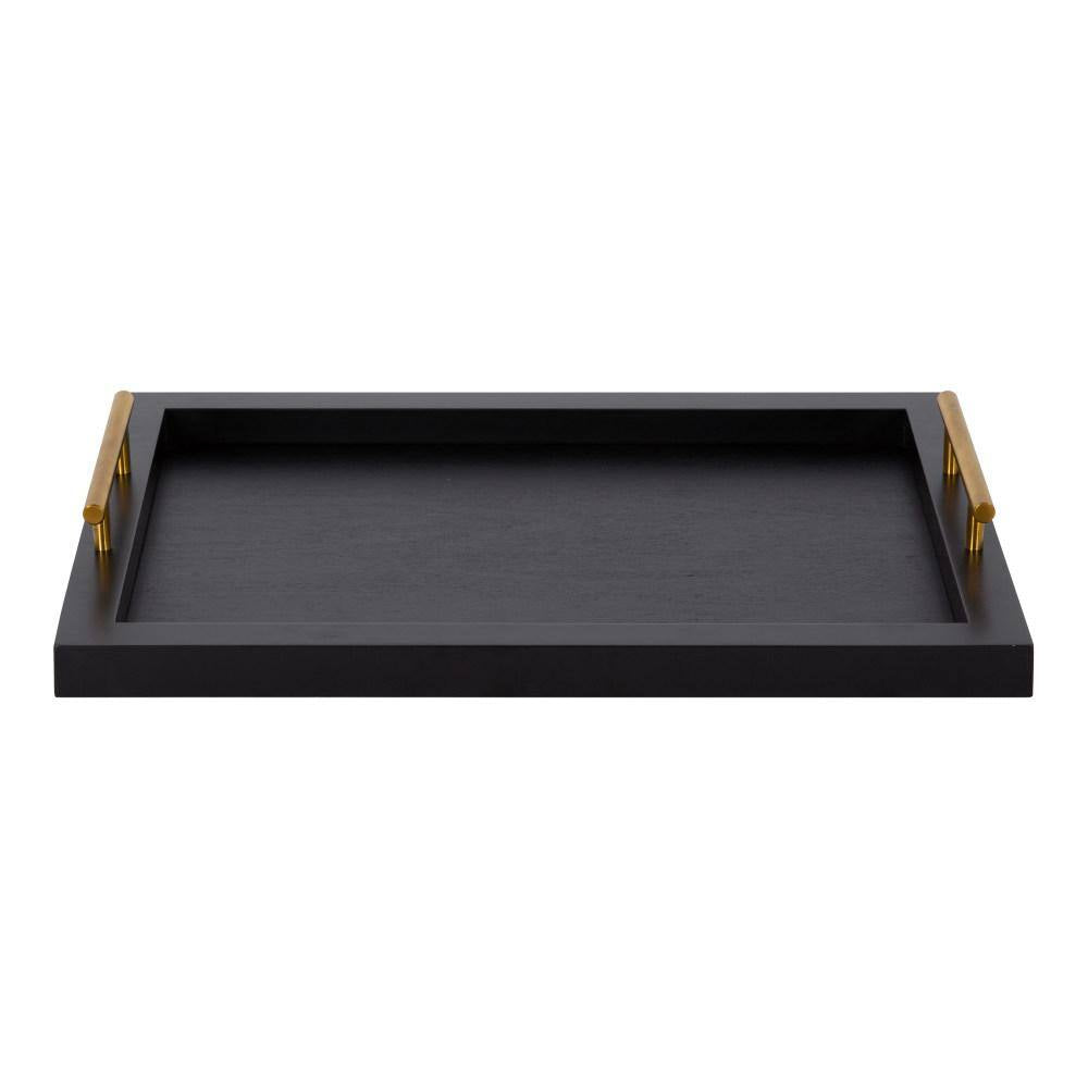 Halsey 12.50 In. W Rectangle Black Wood Decorative Tray