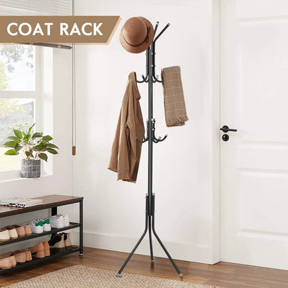 Coat Racks Hall Tree Hatrack Coat Rack Stand Metal Coat Hanger Tree with 8 Hooks for Hats Clothes Suits Handbags Umbrella in Entryway Hallway Bedroom Office Use