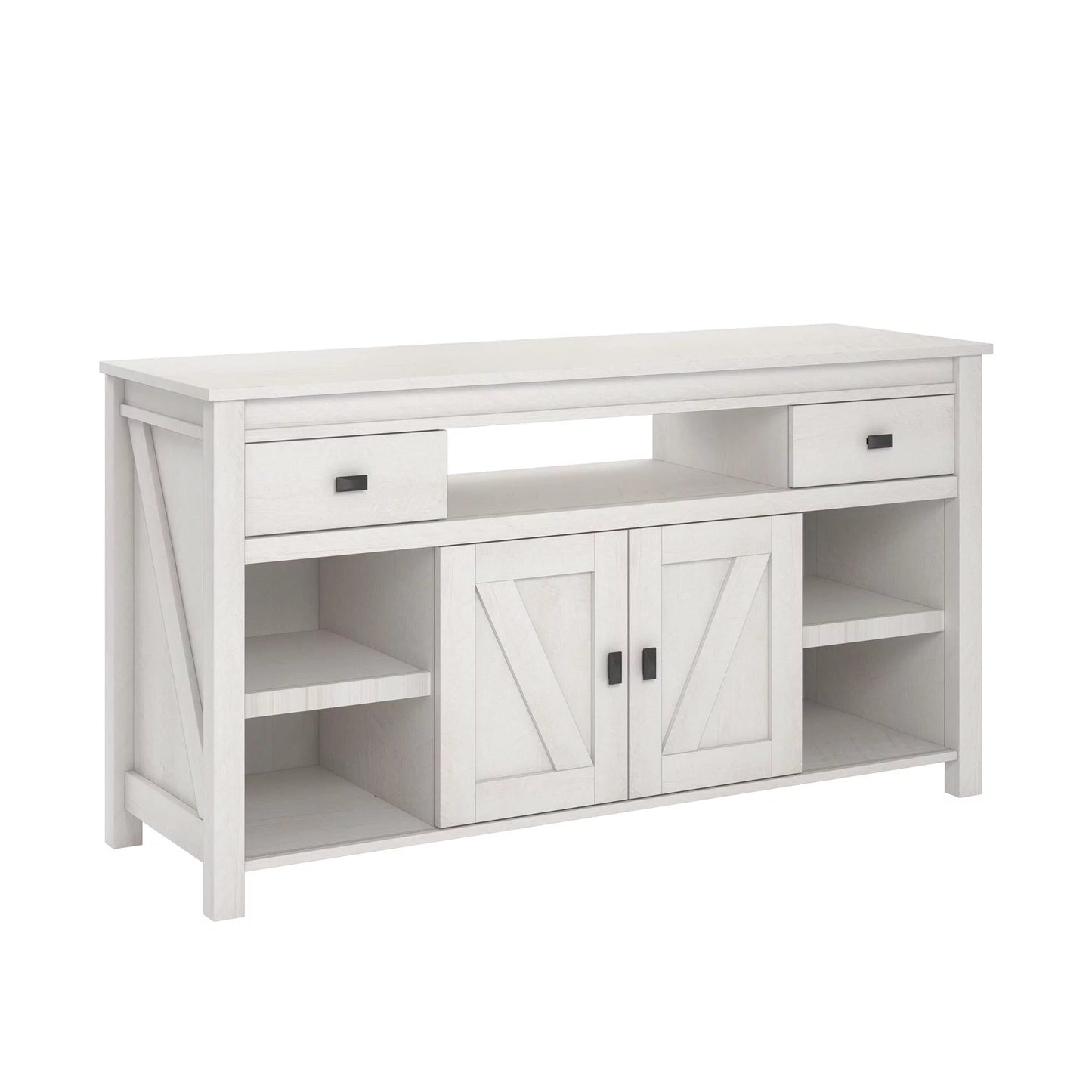 Woven Paths Scandi Farmhouse TV Stand for Tvs up to 60", Ivory Oak