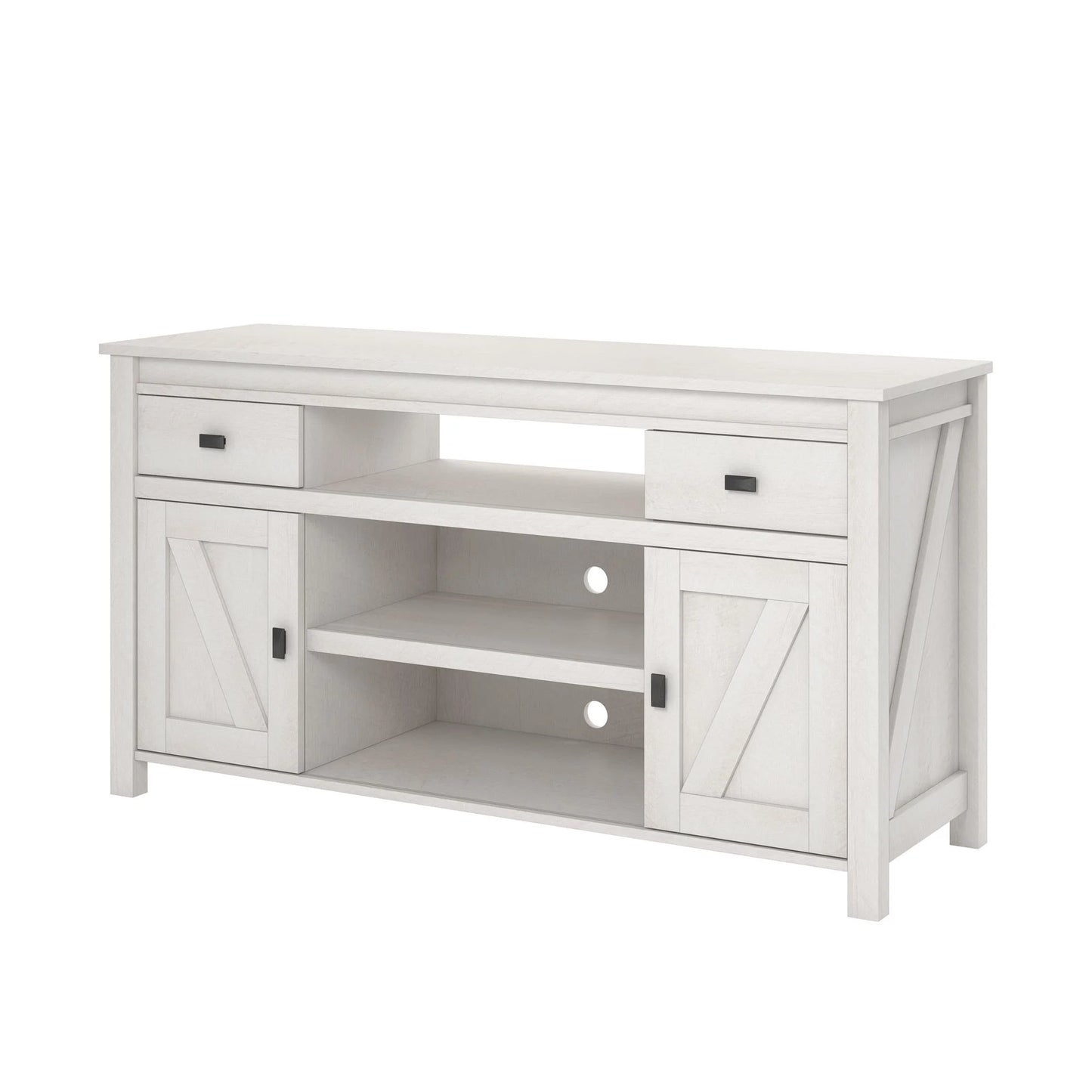 Woven Paths Scandi Farmhouse TV Stand for Tvs up to 60", Ivory Oak