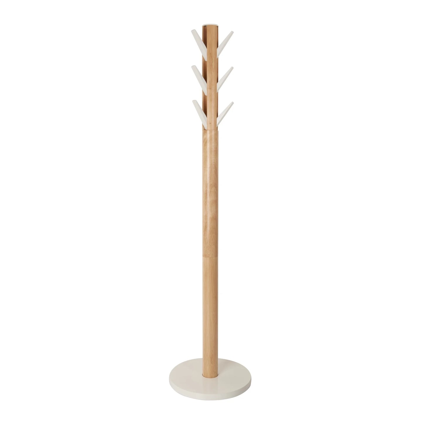 Flapper Coat Rack Entryway 9 Hook White/Natural