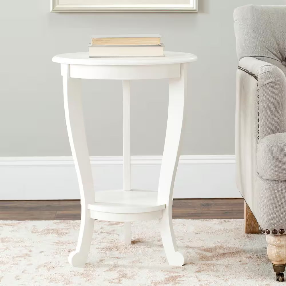 Mary Rustic White/Cream Side Table